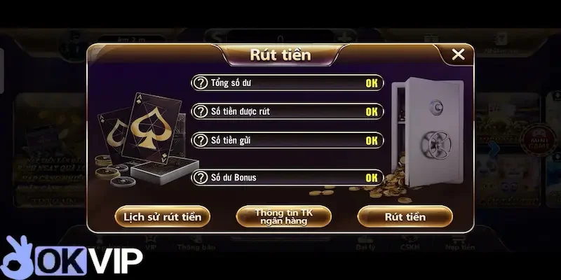 Một số lưu ý khi trong cách rút tiền OKVIP
